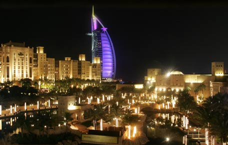 Burj Al Arab and them Madinat Jumeirah in Dubai